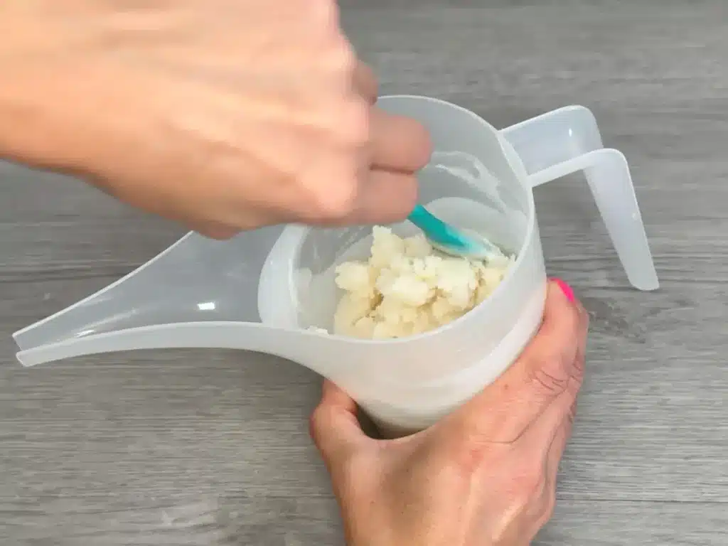 wax before mixing with hand mixer