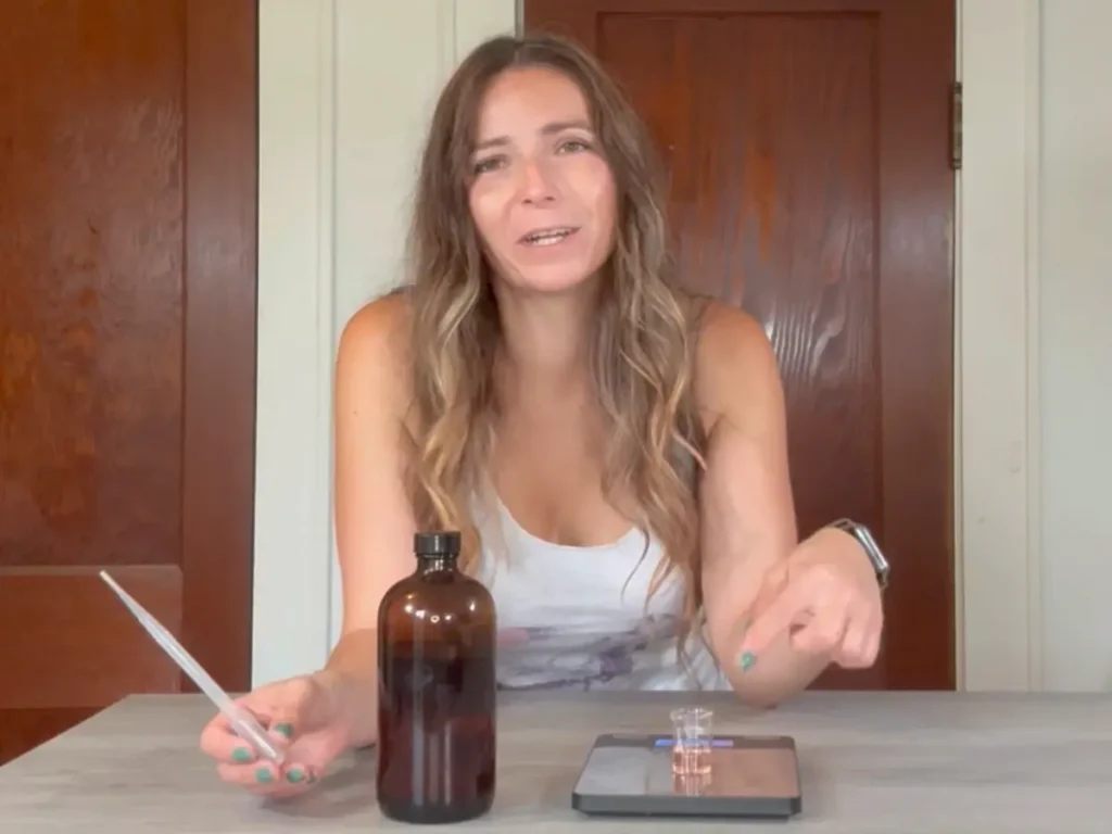 weighing fragrance oil