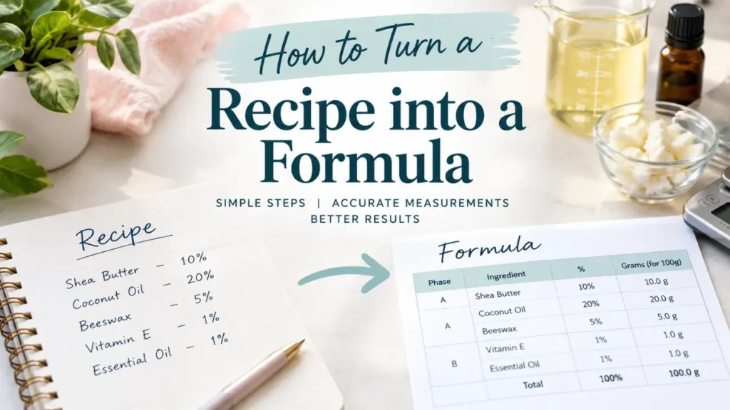 how to turn a recipe into a formula
