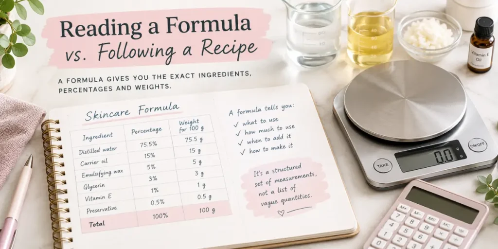 reading a formula vs following a recipe